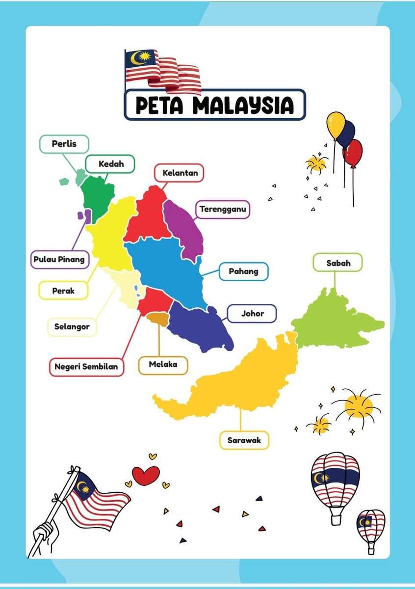 карта Малайзии пазл онлайн из фото