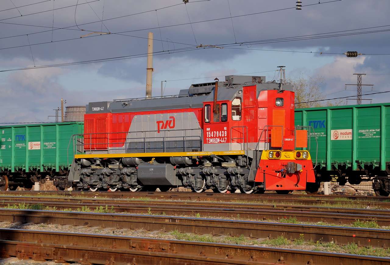 Locomotiva TEM 18 DM Ferrovias Russas puzzle online a partir de fotografia