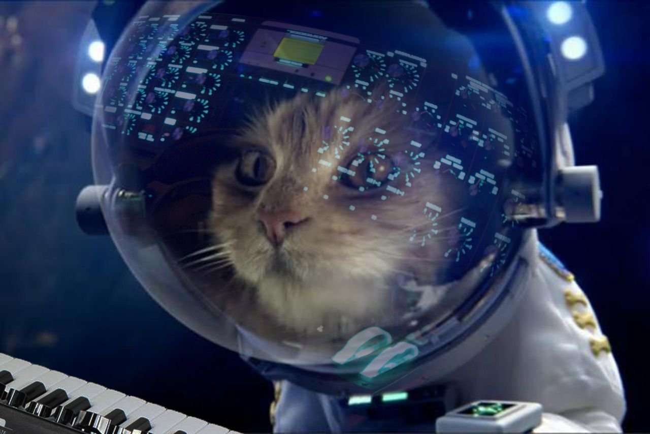 гарний кіт у космосі онлайн пазл