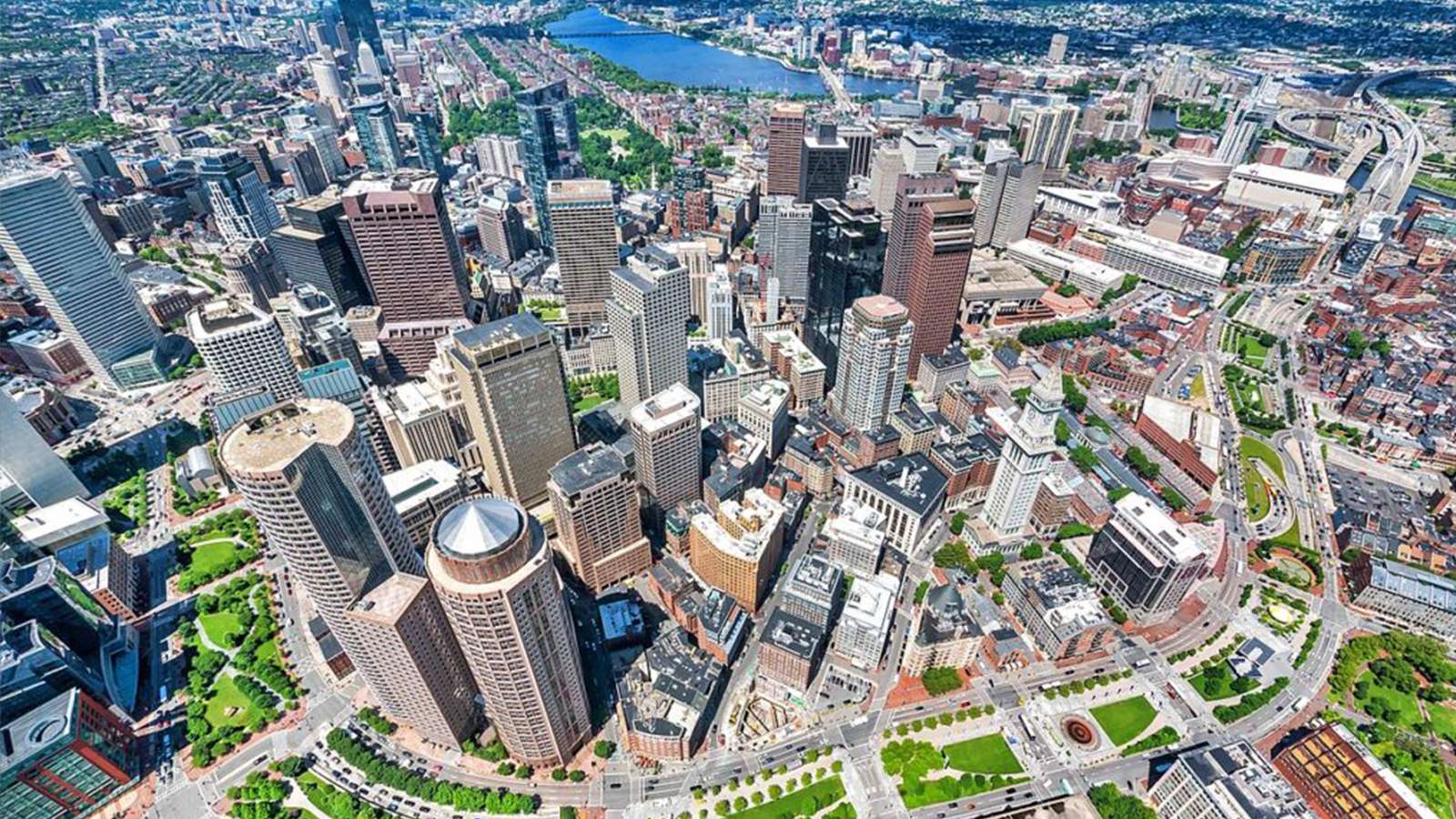 Letecký pohled na Boston online puzzle