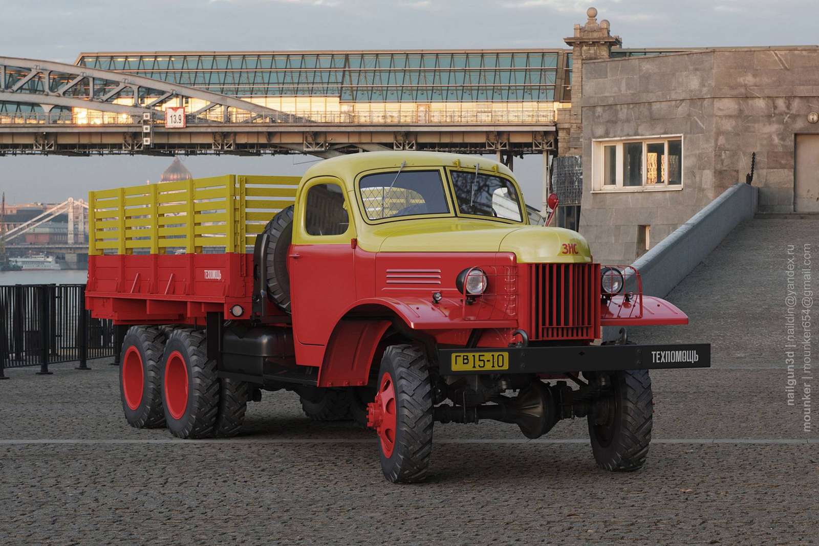 USSR-auto's ZIS-151 puzzel online van foto