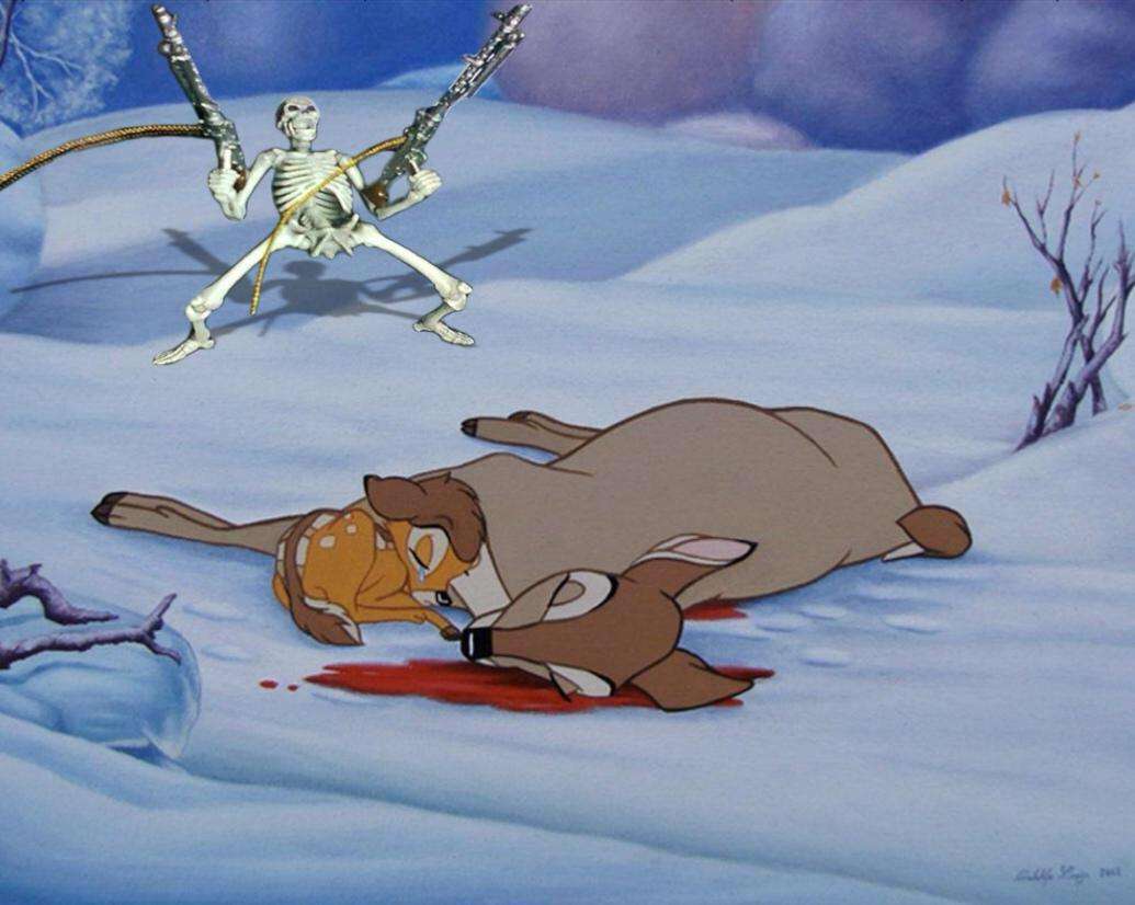 Skeleton killer Bambi mom puzzle online from photo