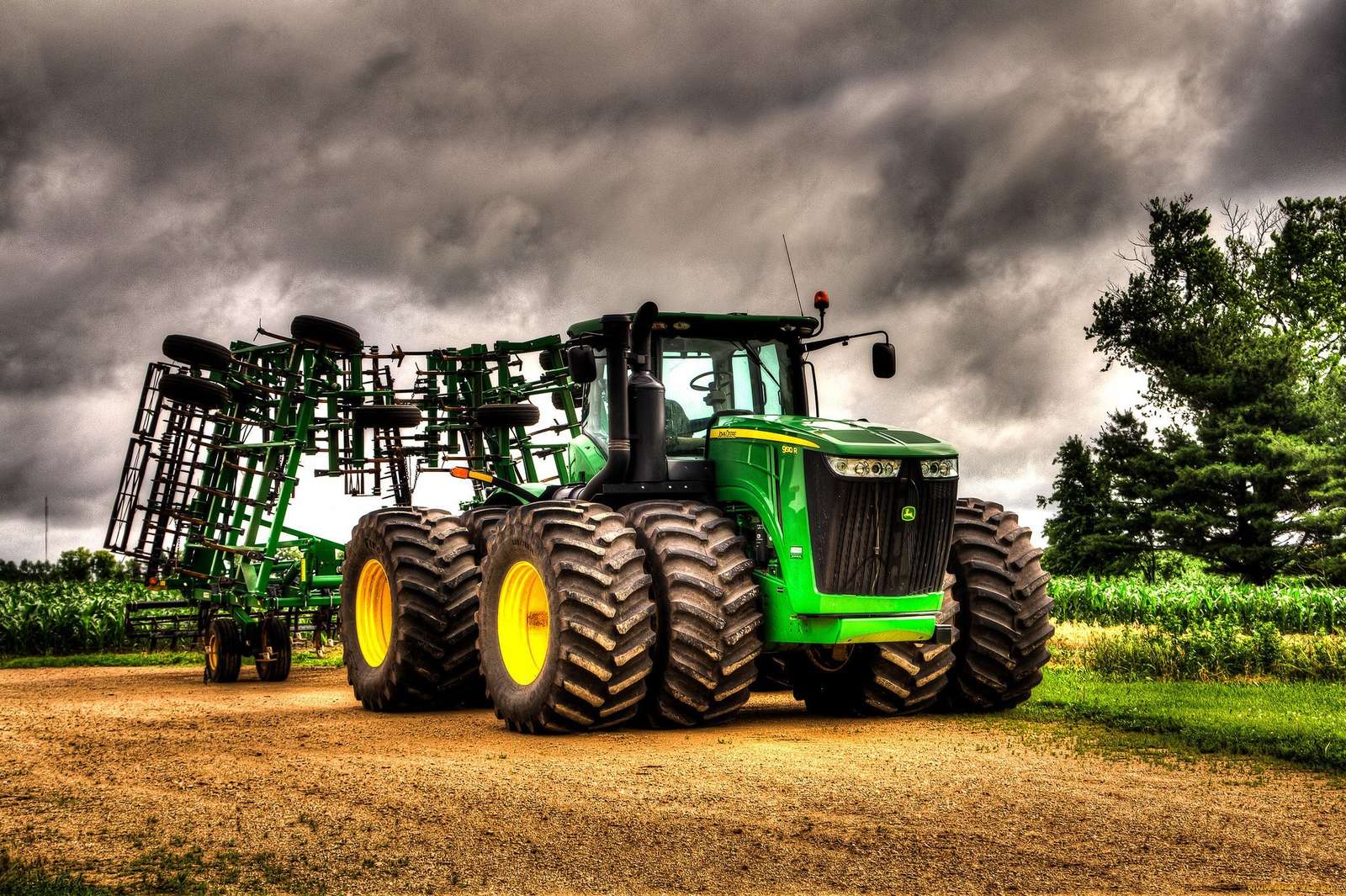 John Deere-tractor puzzel online van foto