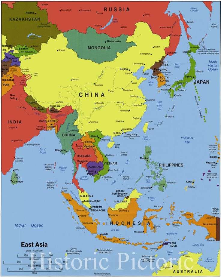 Kelet-Ázsia puzzle online fotóról