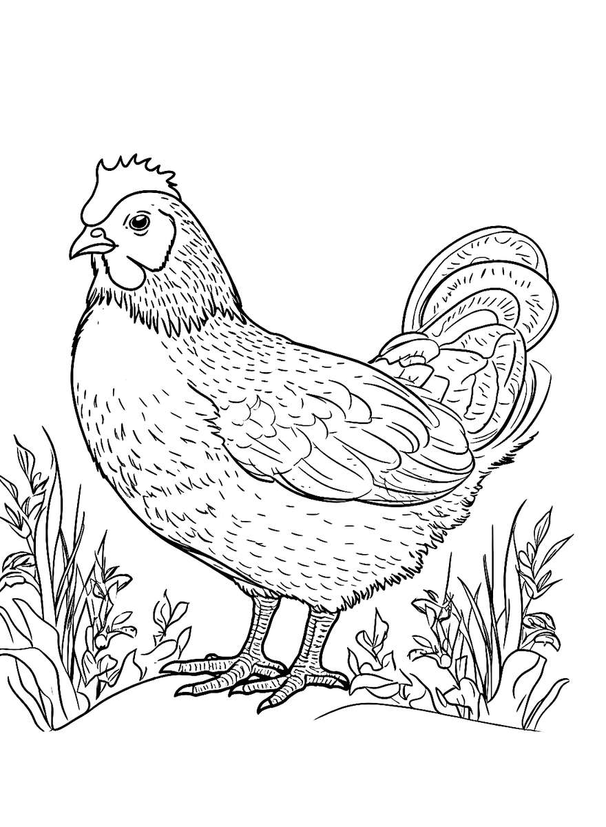 Hen puzzle online from photo