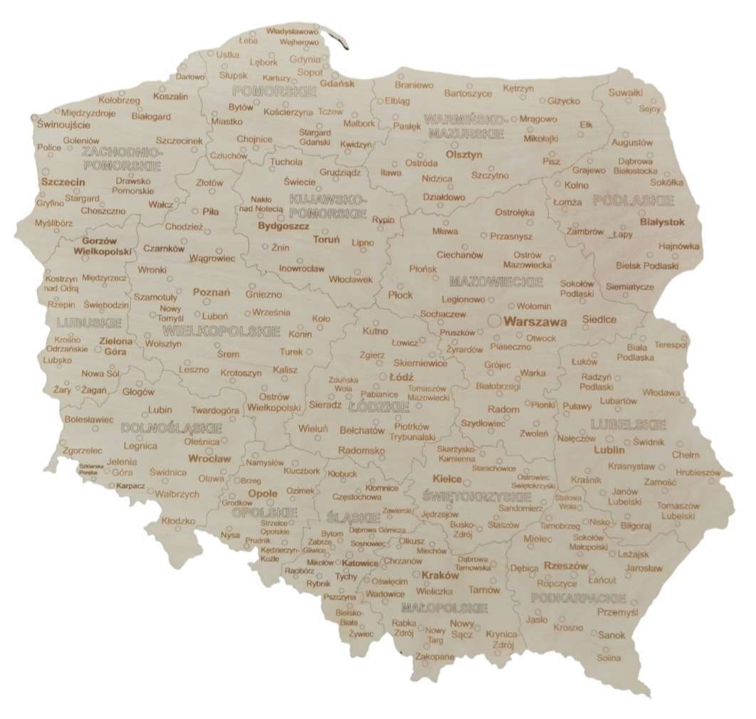 Mapa Polski скласти пазл онлайн з фото