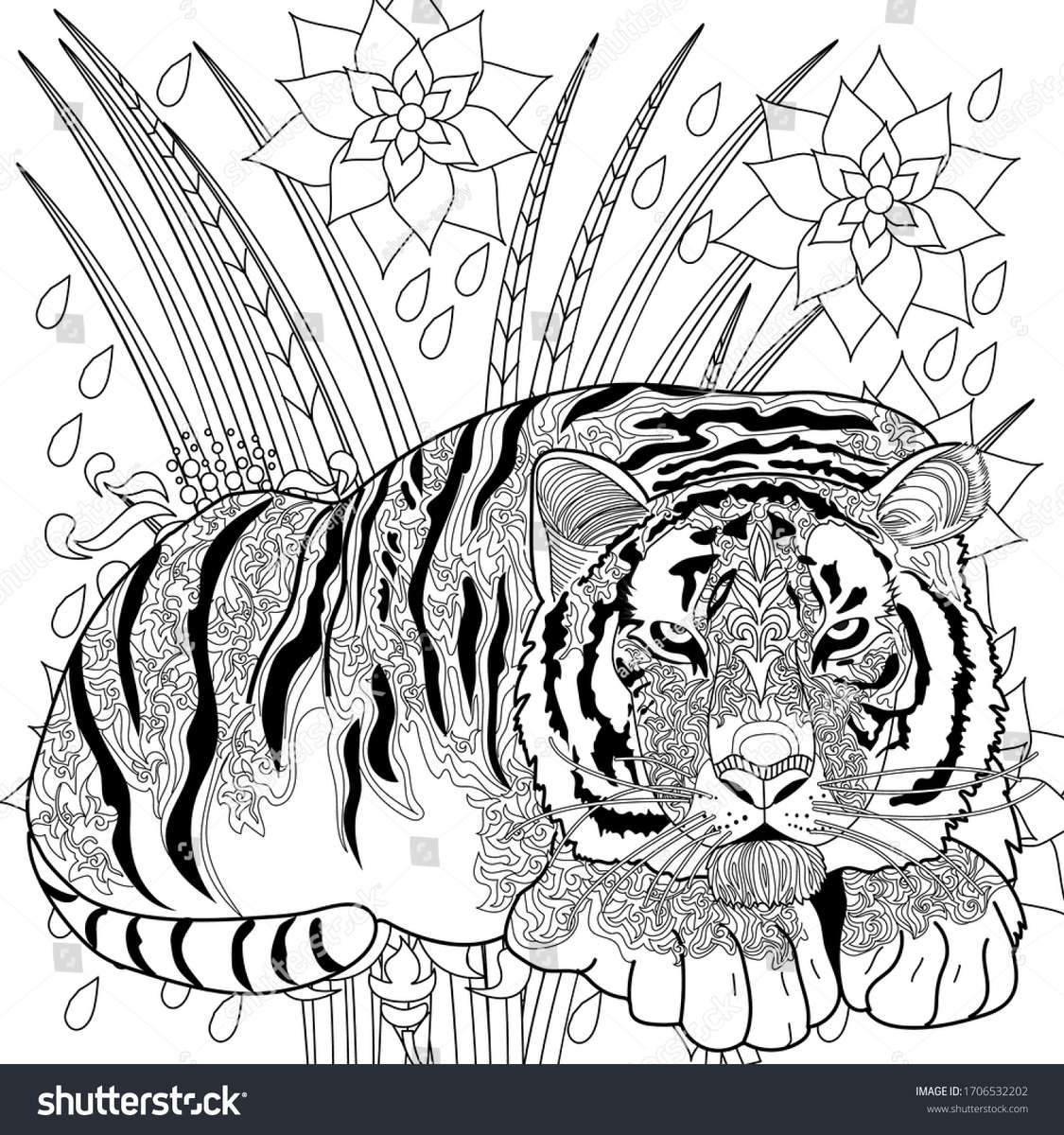 Зображення тигра скласти пазл онлайн з фото