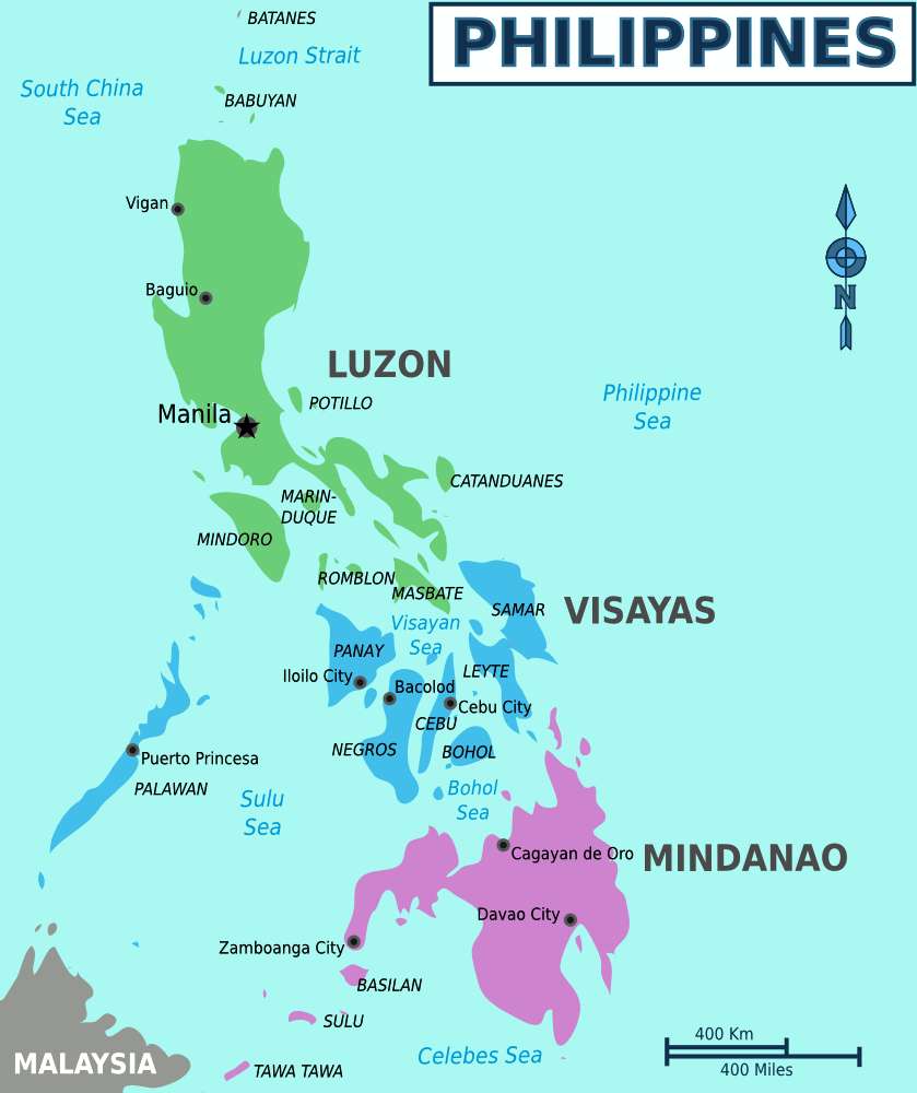 Карта на Филипините онлайн пъзел