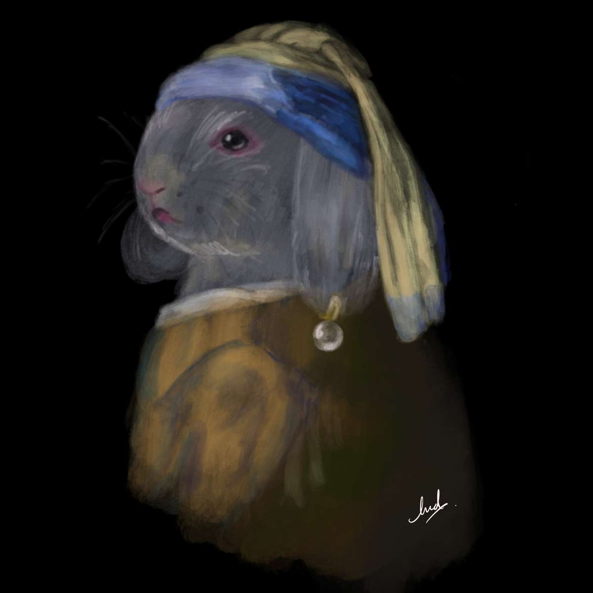 Bunny with Pearl Earring online puzzle
