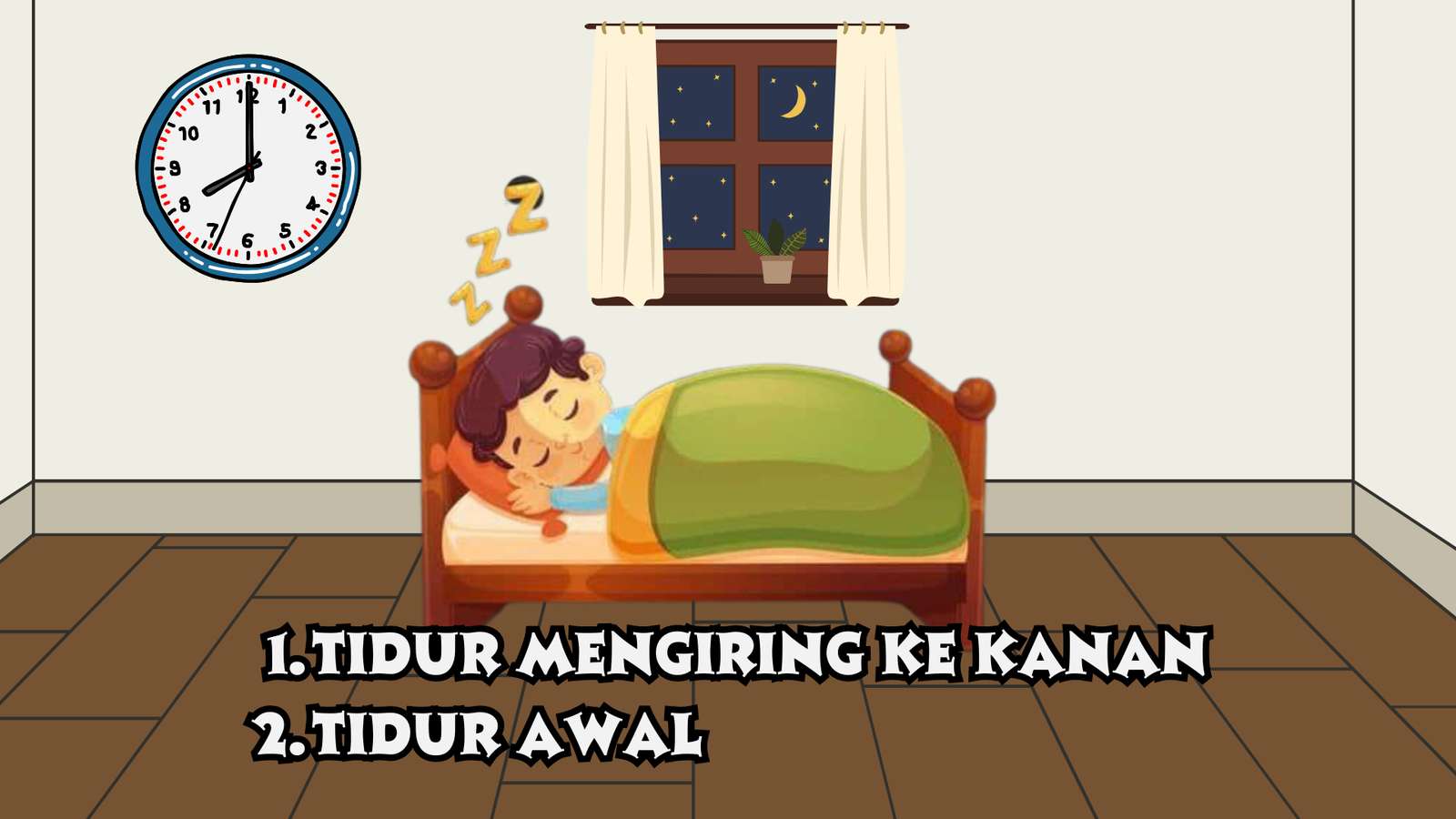 Tidur mengiring ke Kanan dan tidur awal παζλ online από φωτογραφία