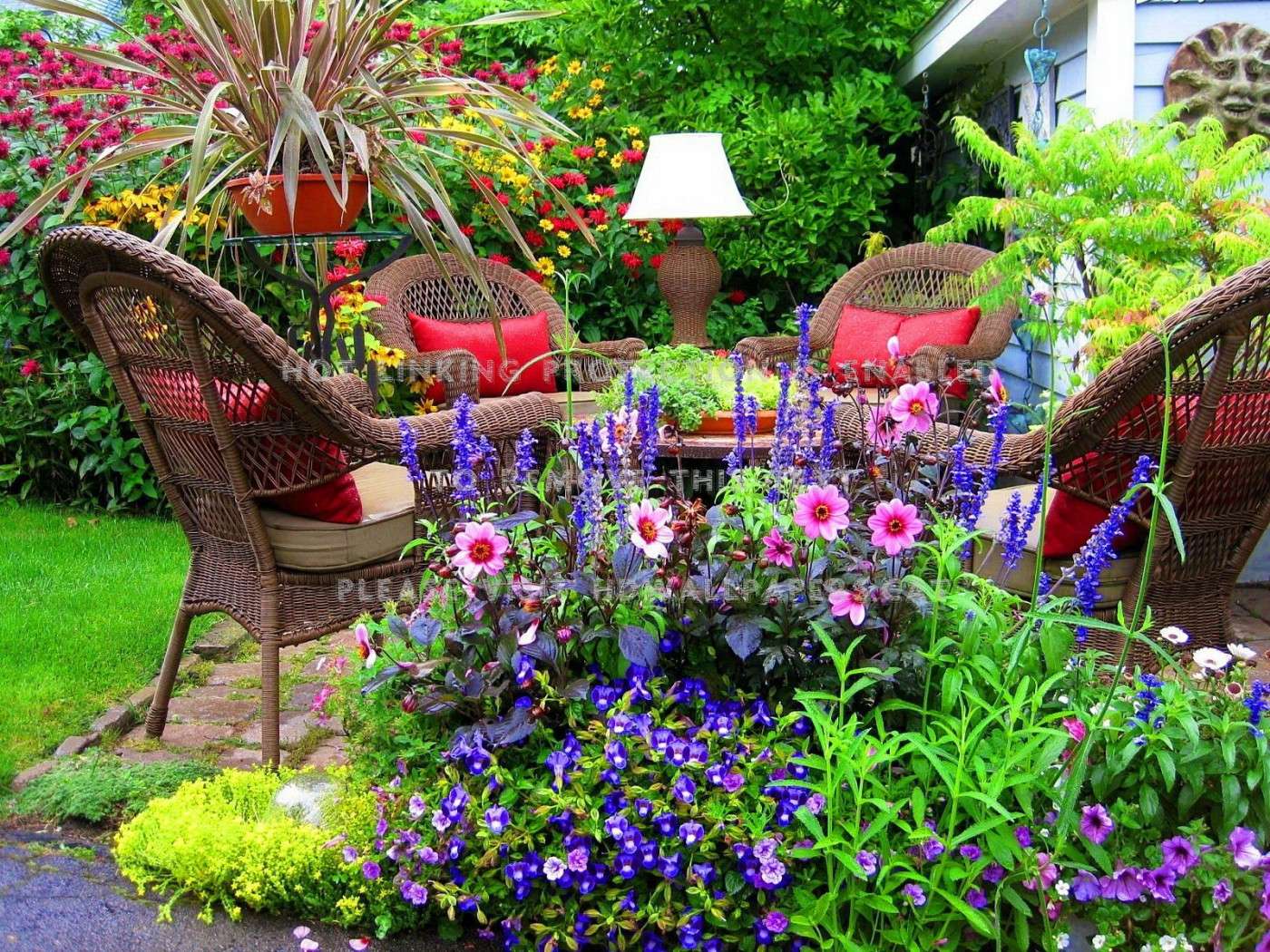 Patio Time With Flowers puzzle online from photo
