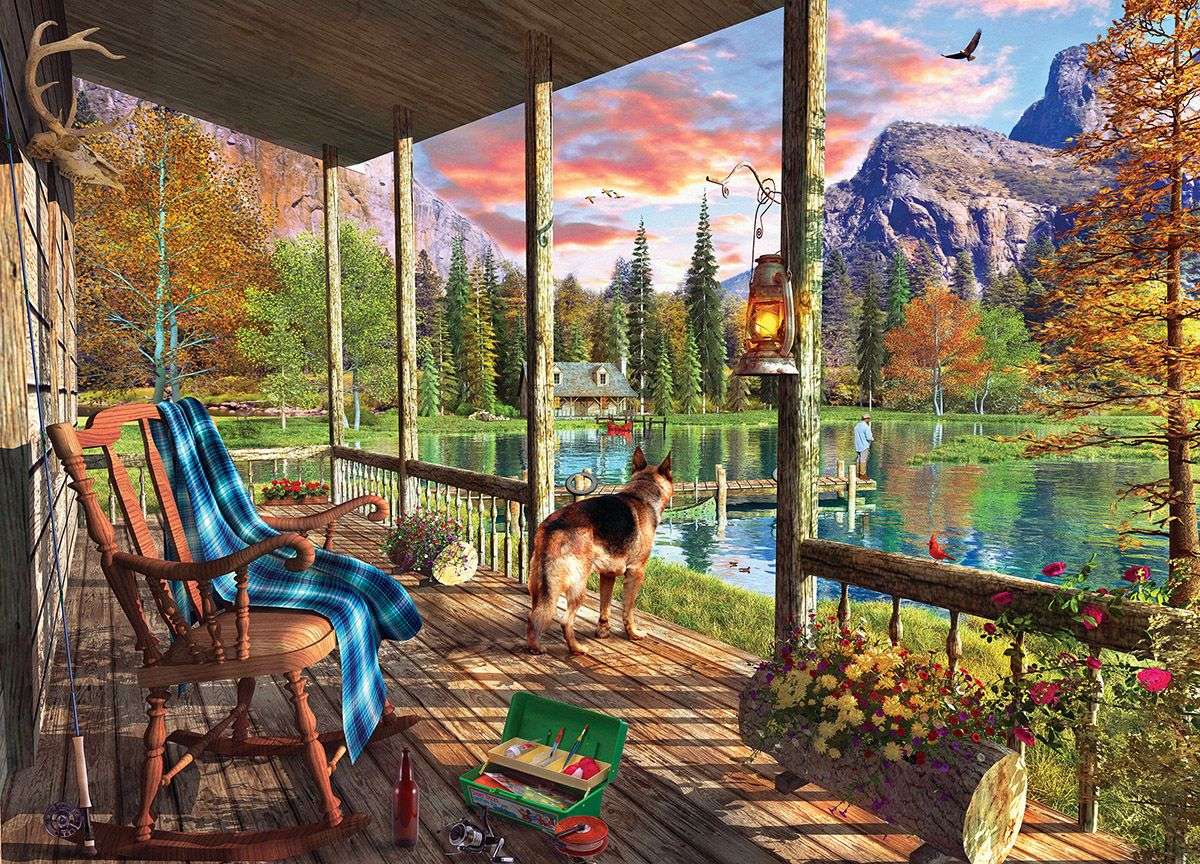 Dog on Porch online puzzle