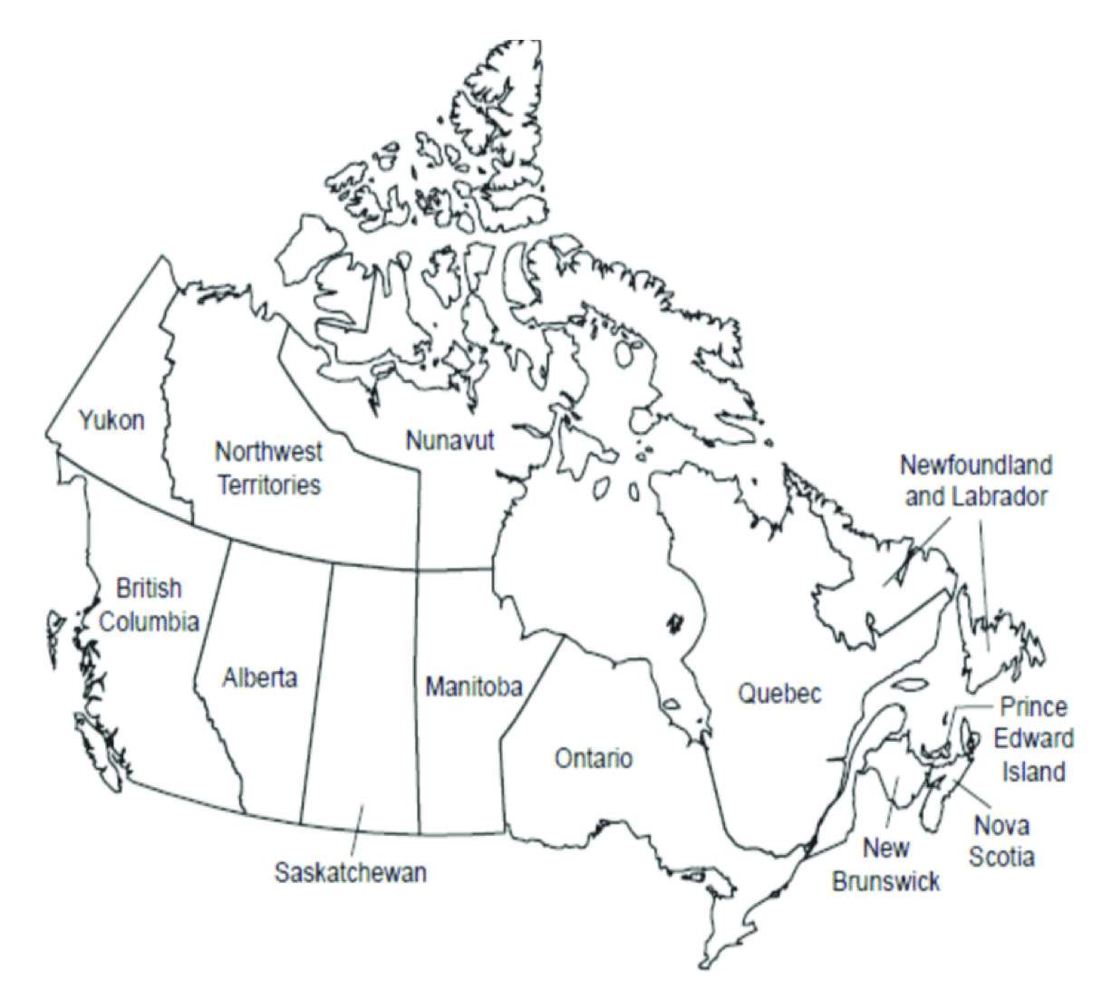Карта Канади скласти пазл онлайн з фото