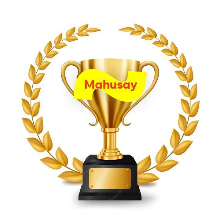 Trophy with the word Mahusay puzzle online from photo