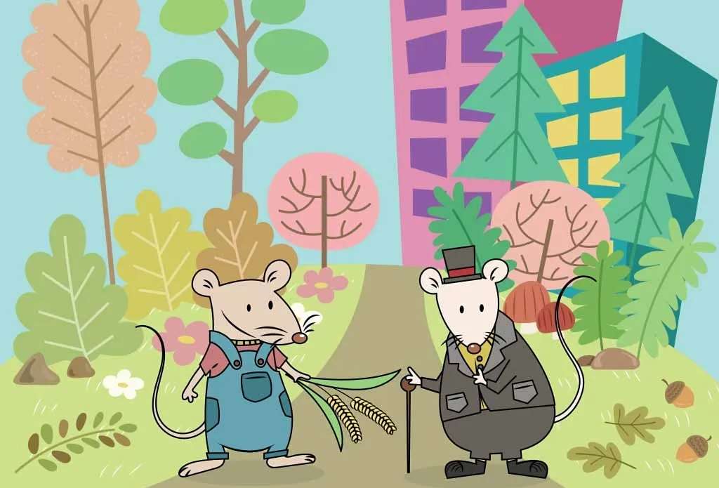 Myš městská a myš venkovská online puzzle