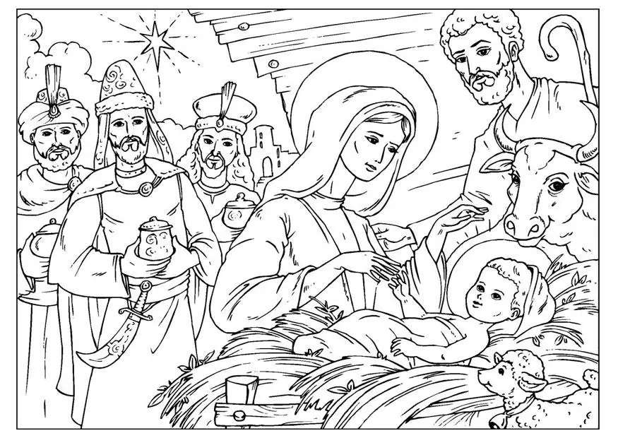Birth of Jesus puzzle online from photo