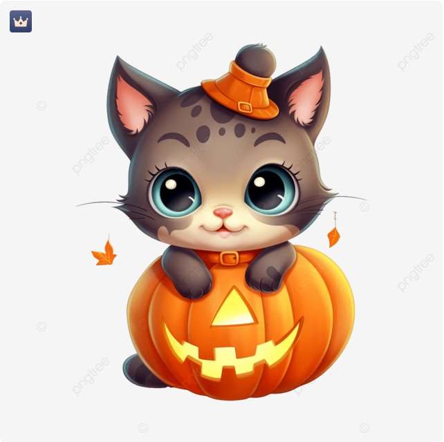 Gatito Halloween online puzzle