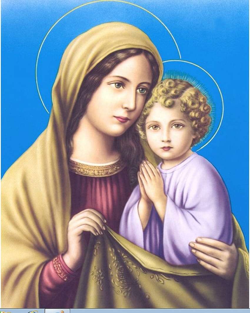 Мама Мария и папа Иисус онлайн-пазл