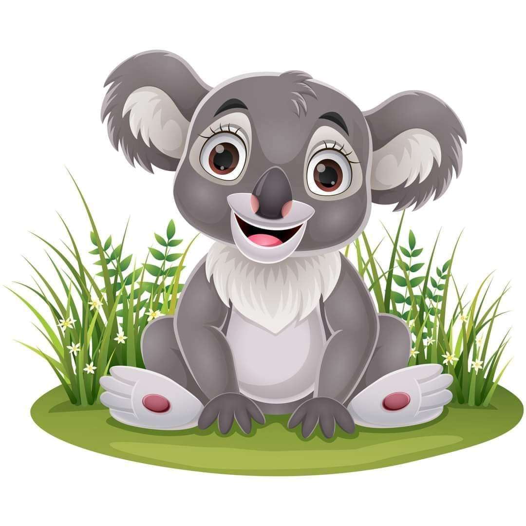 Koala sonriente sentado rompecabezas en línea