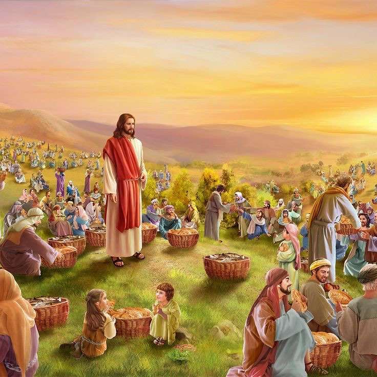 Исус храни 5000 онлайн пъзел