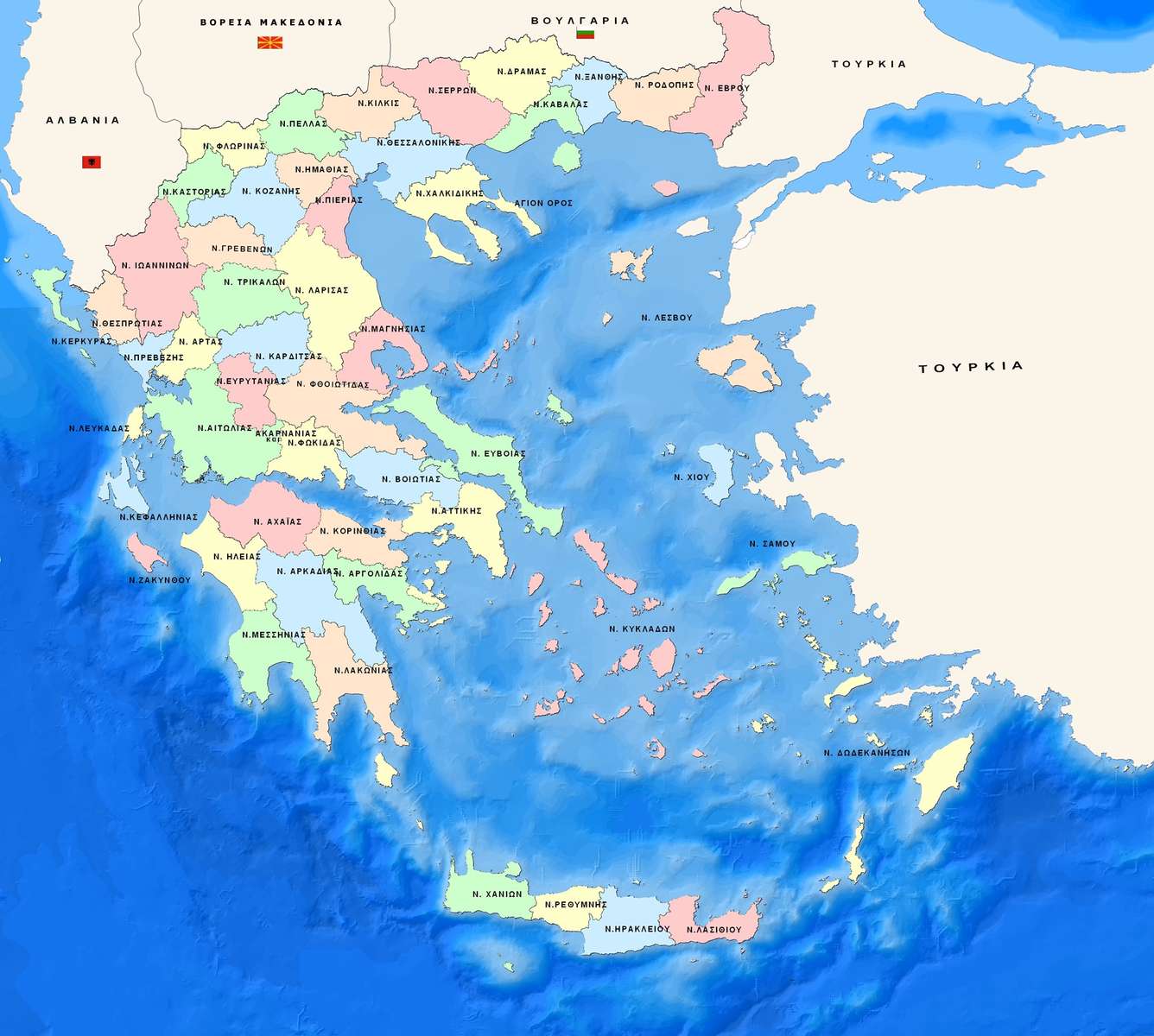 mapa Řecka puzzle online z fotografie