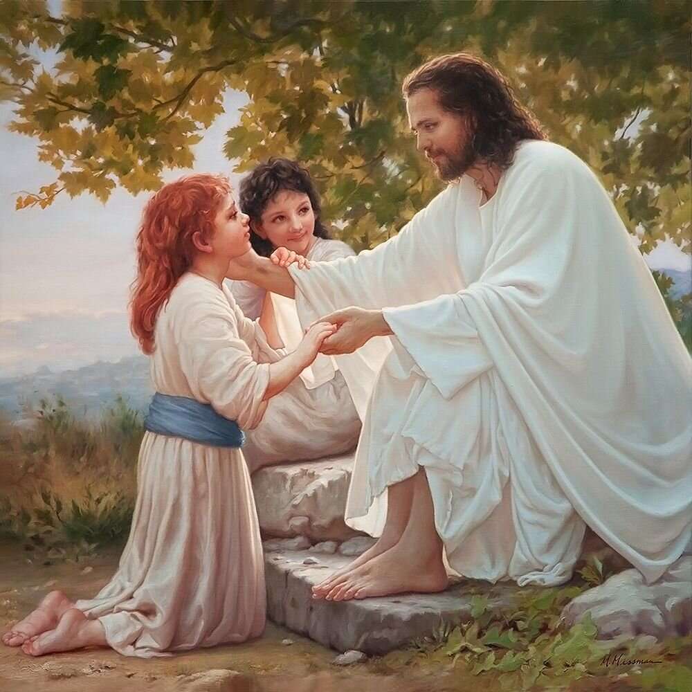 Jesus med kärlek pussel online från foto
