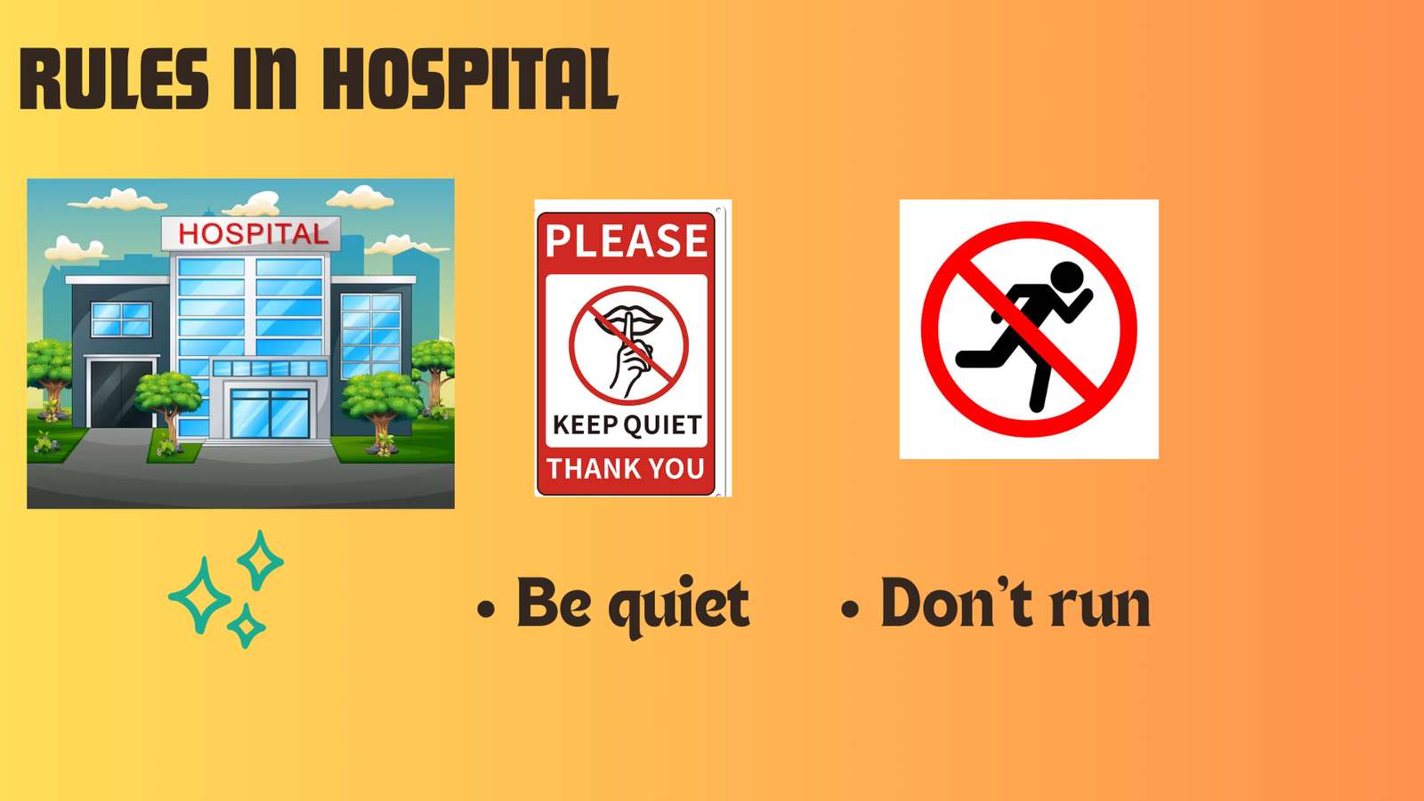 RULES IN HOSPITAL puzzle online from photo