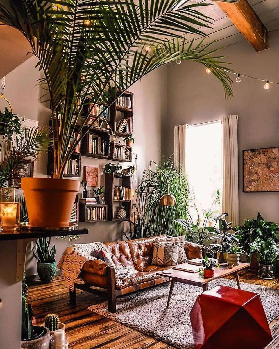 Palm I vardagsrummet pussel online från foto