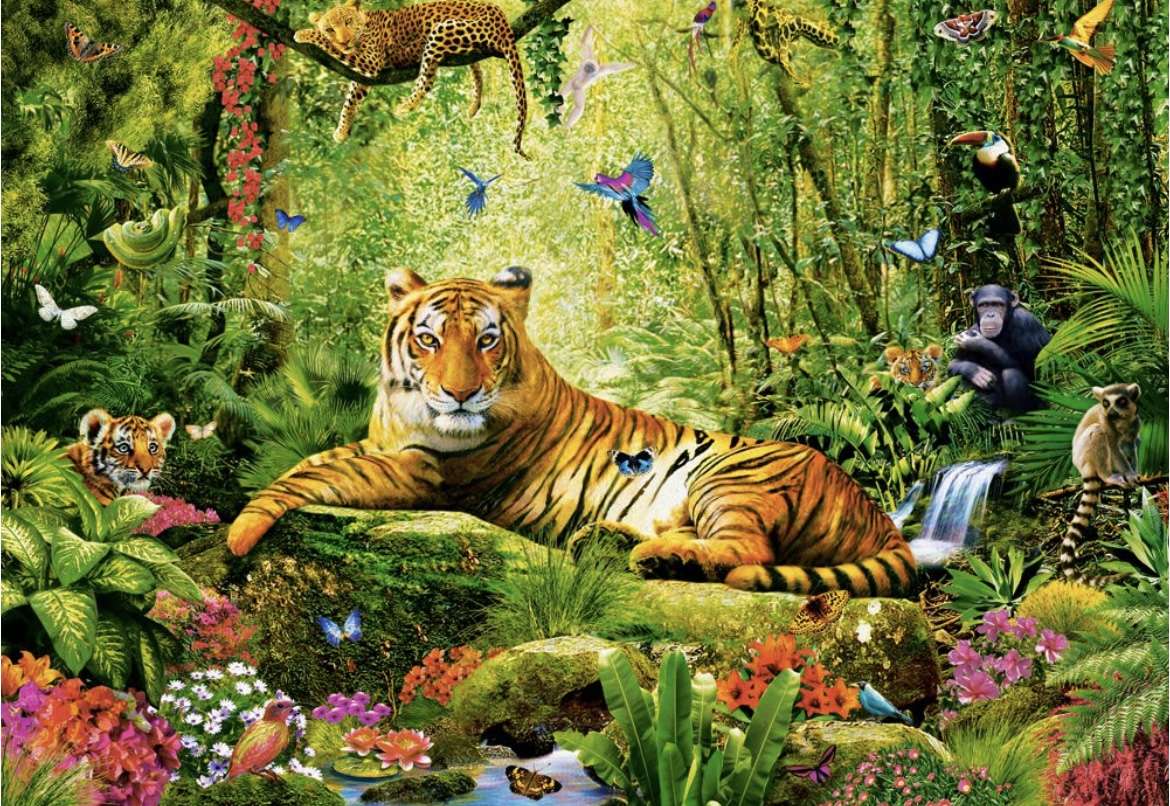 Tiger im Dschungel Online-Puzzle