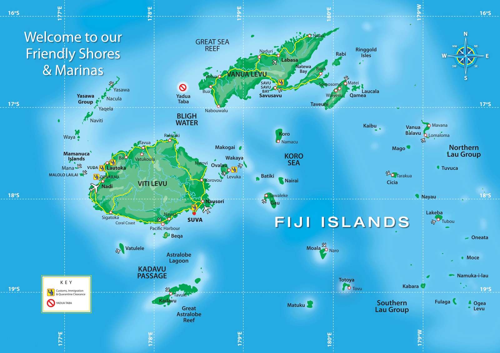 Mapa Fidži puzzle online z fotografie