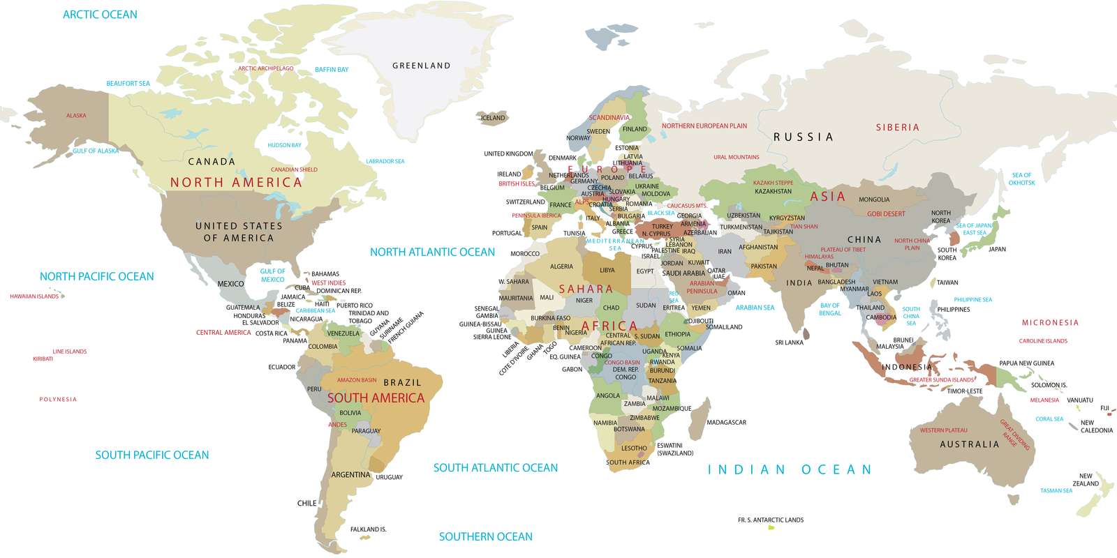 Världskarta Pussel online