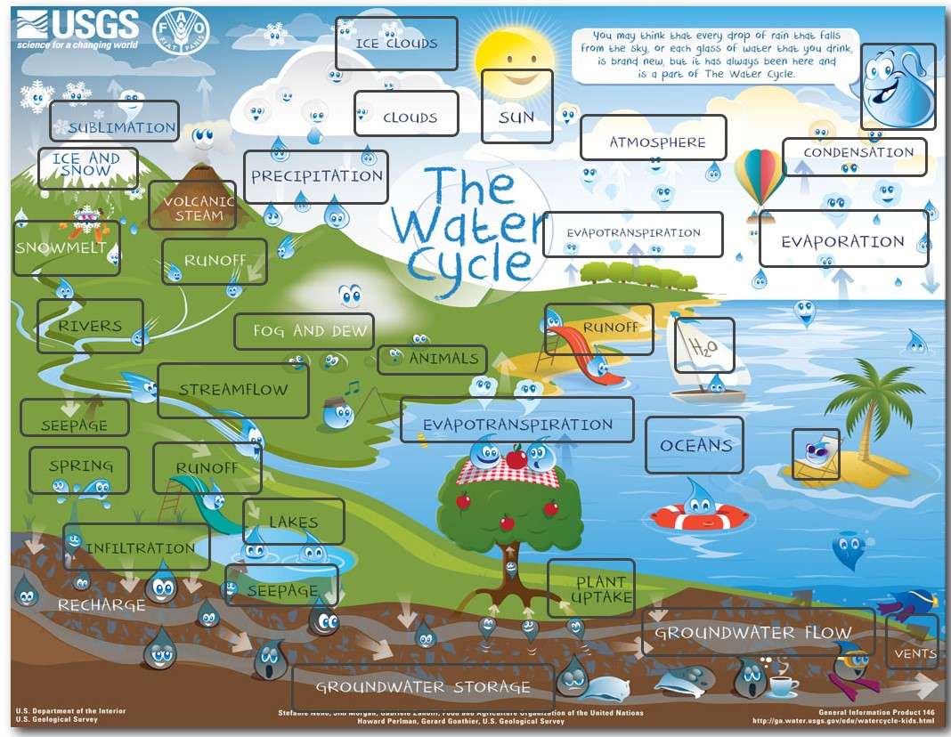 cycle de l'eau puzzle en ligne à partir d'une photo