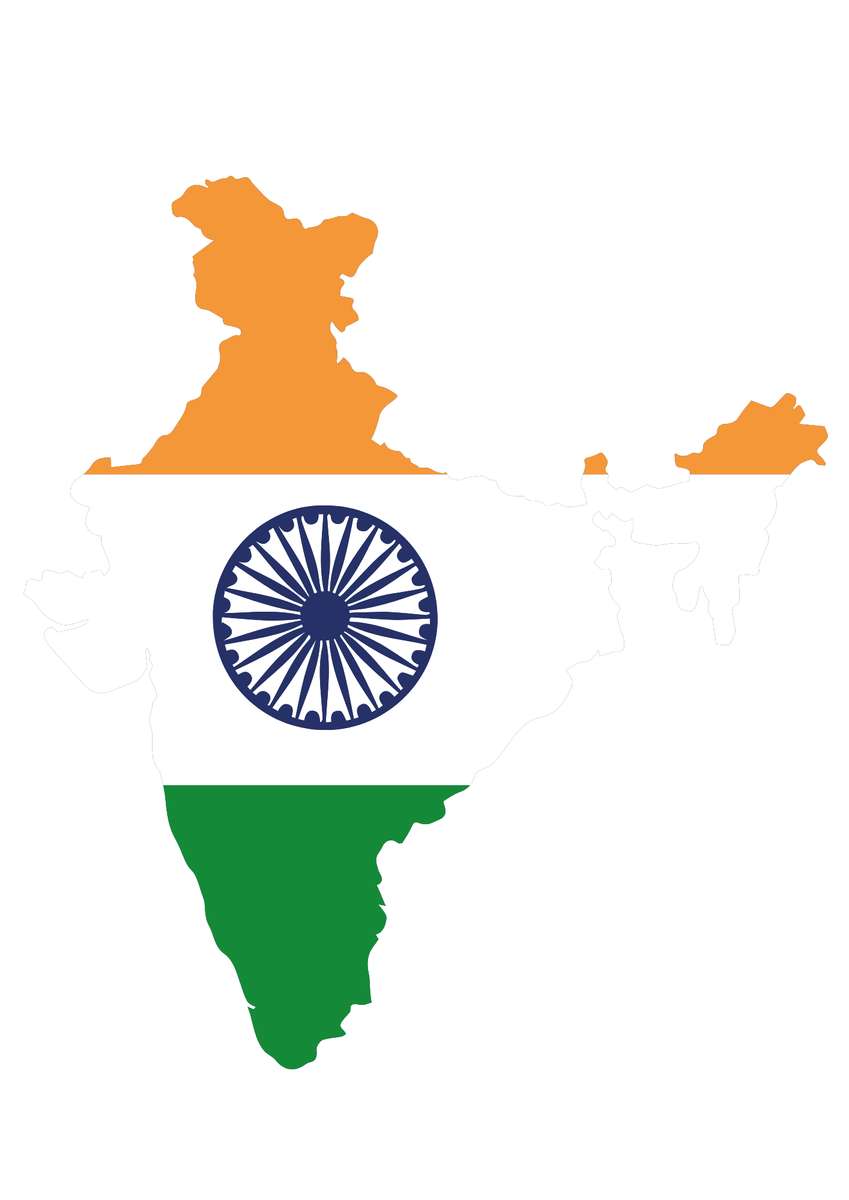 Χάρτης της Ινδίας παζλ online από φωτογραφία