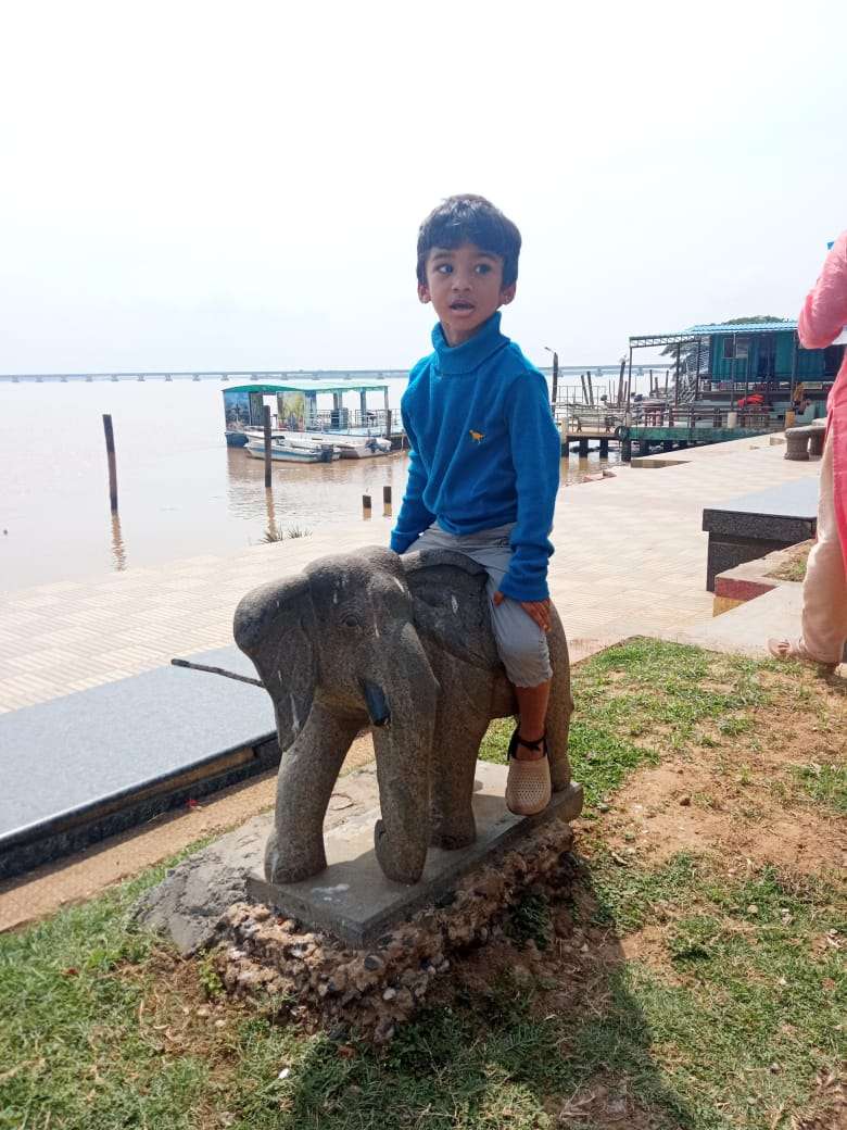 Chlapec na slonovi online puzzle