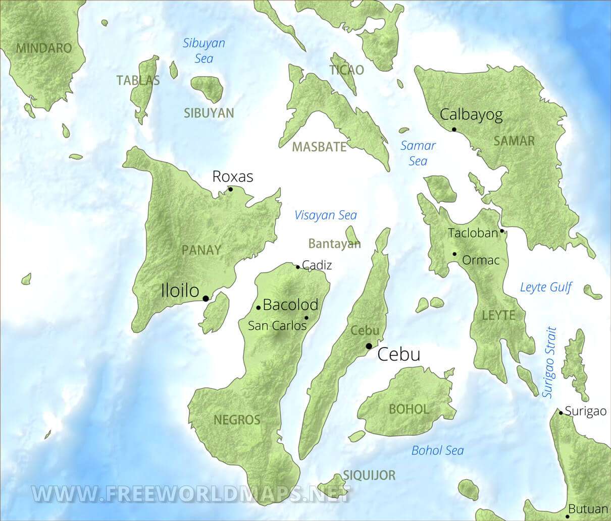 Carte des Visayas puzzle en ligne à partir d'une photo