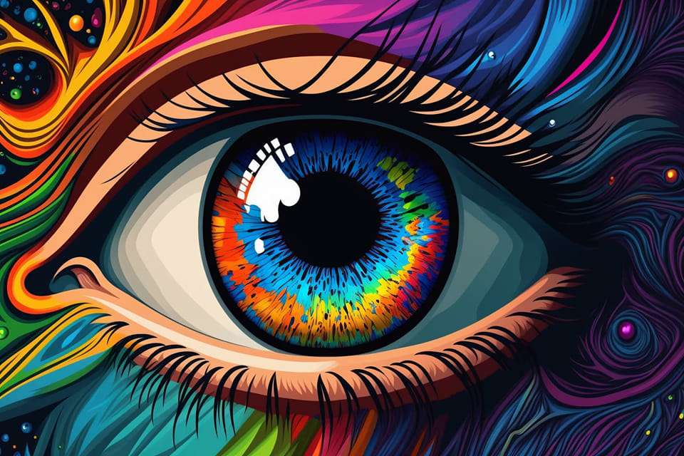 Occhio colorato puzzle online da foto