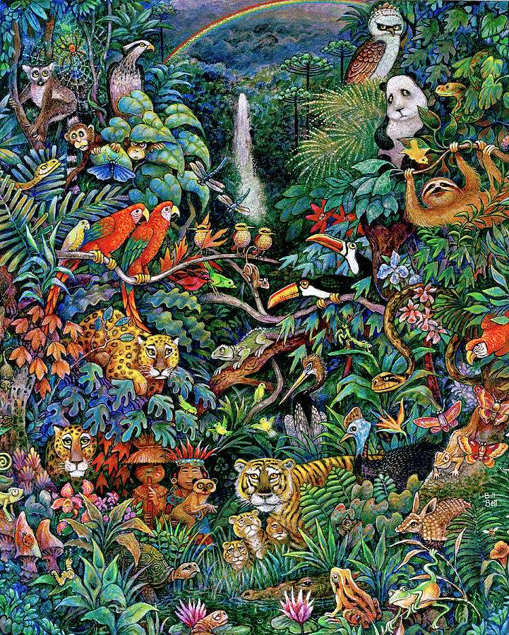 Animale din pădurea tropicală puzzle online din fotografie