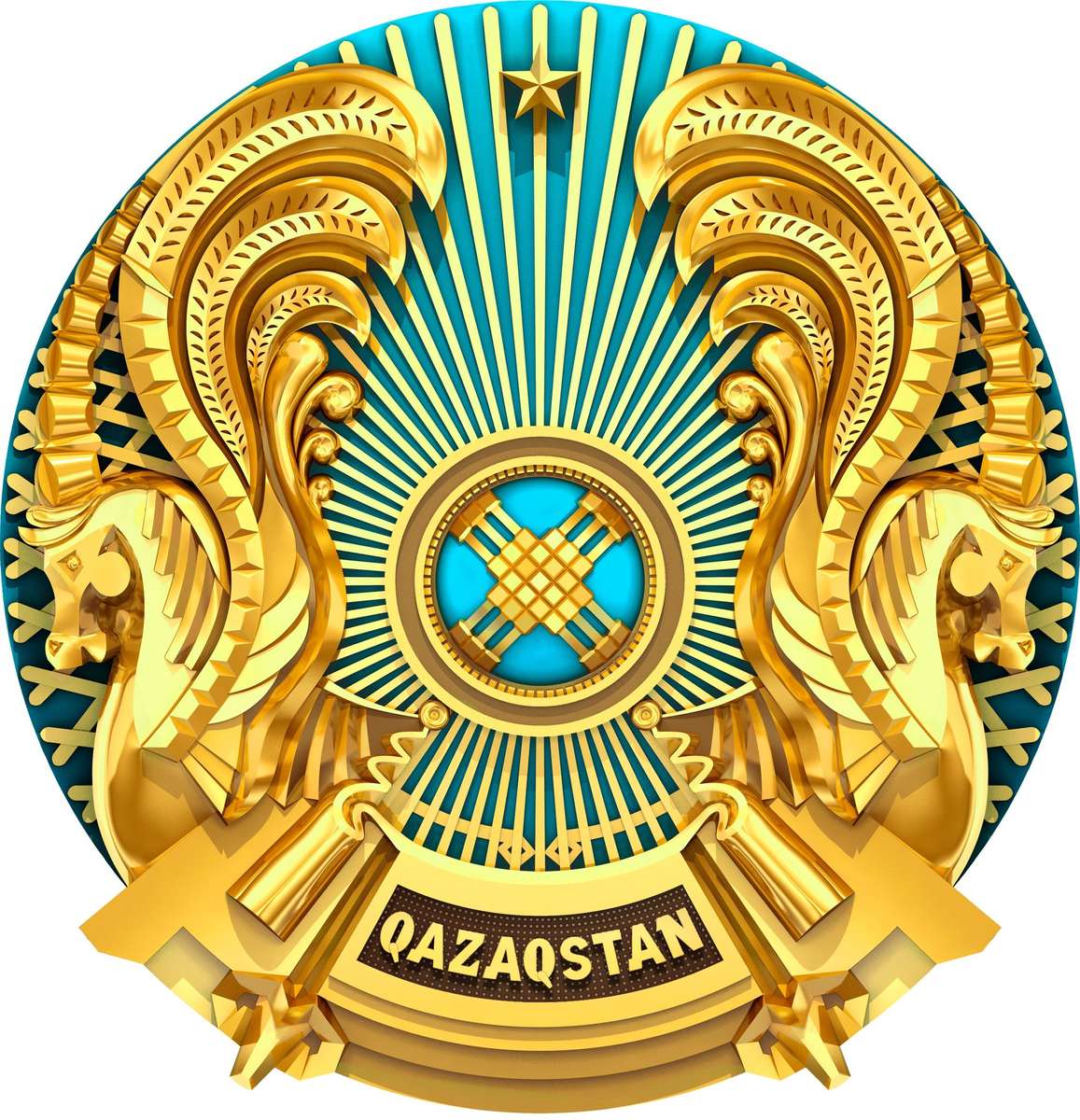 Εθνόσημο του Καζακστάν παζλ online από φωτογραφία