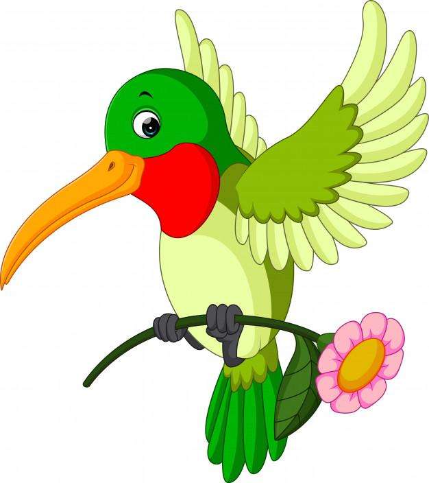Vogel mit Blume Online-Puzzle vom Foto