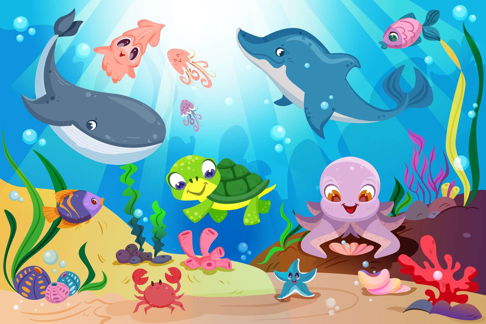 Морски животни онлайн пъзел