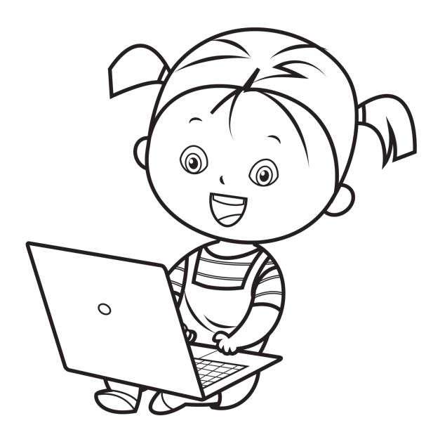 コンピューターと子供たち 写真からオンラインパズル