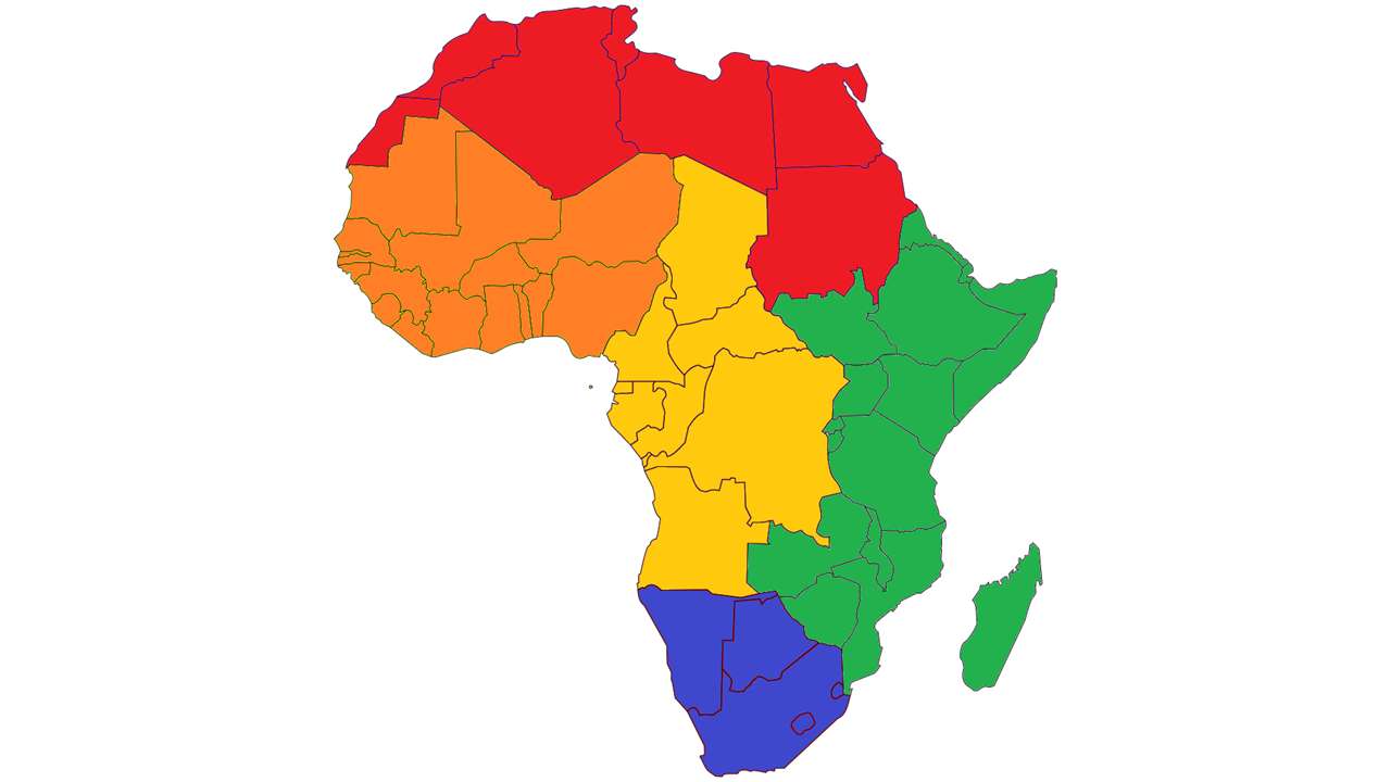 Afrika régiói online puzzle