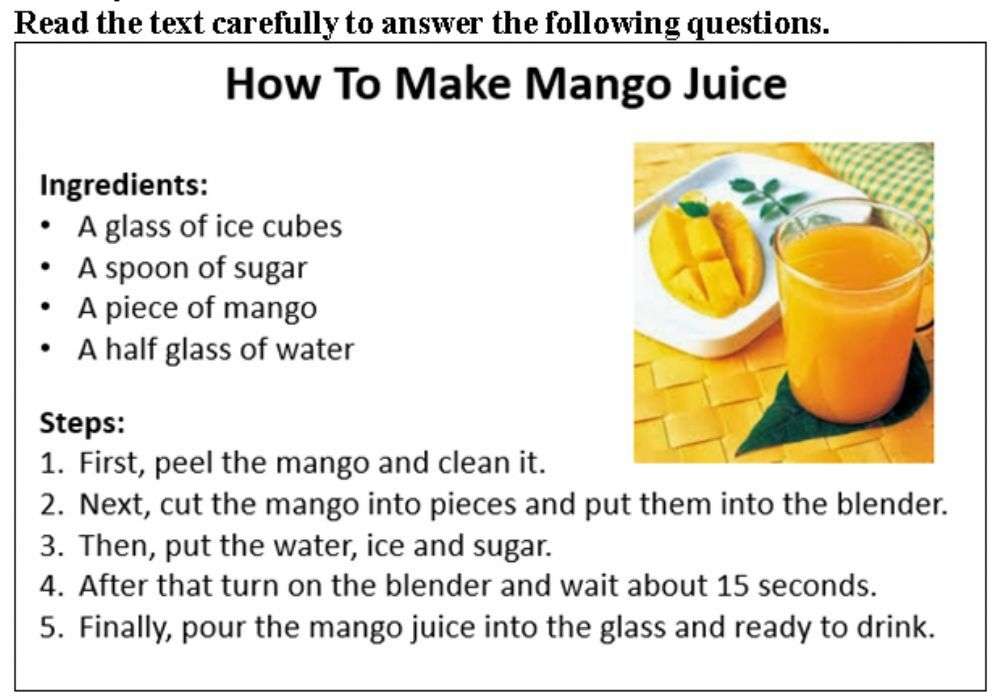 come fare il succo di mango puzzle online da foto