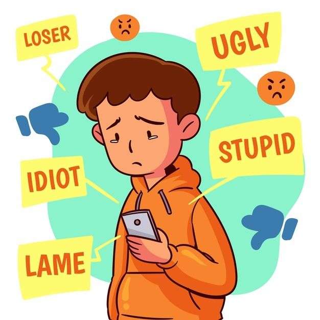 Cartel de ciberbullying rompecabezas en línea