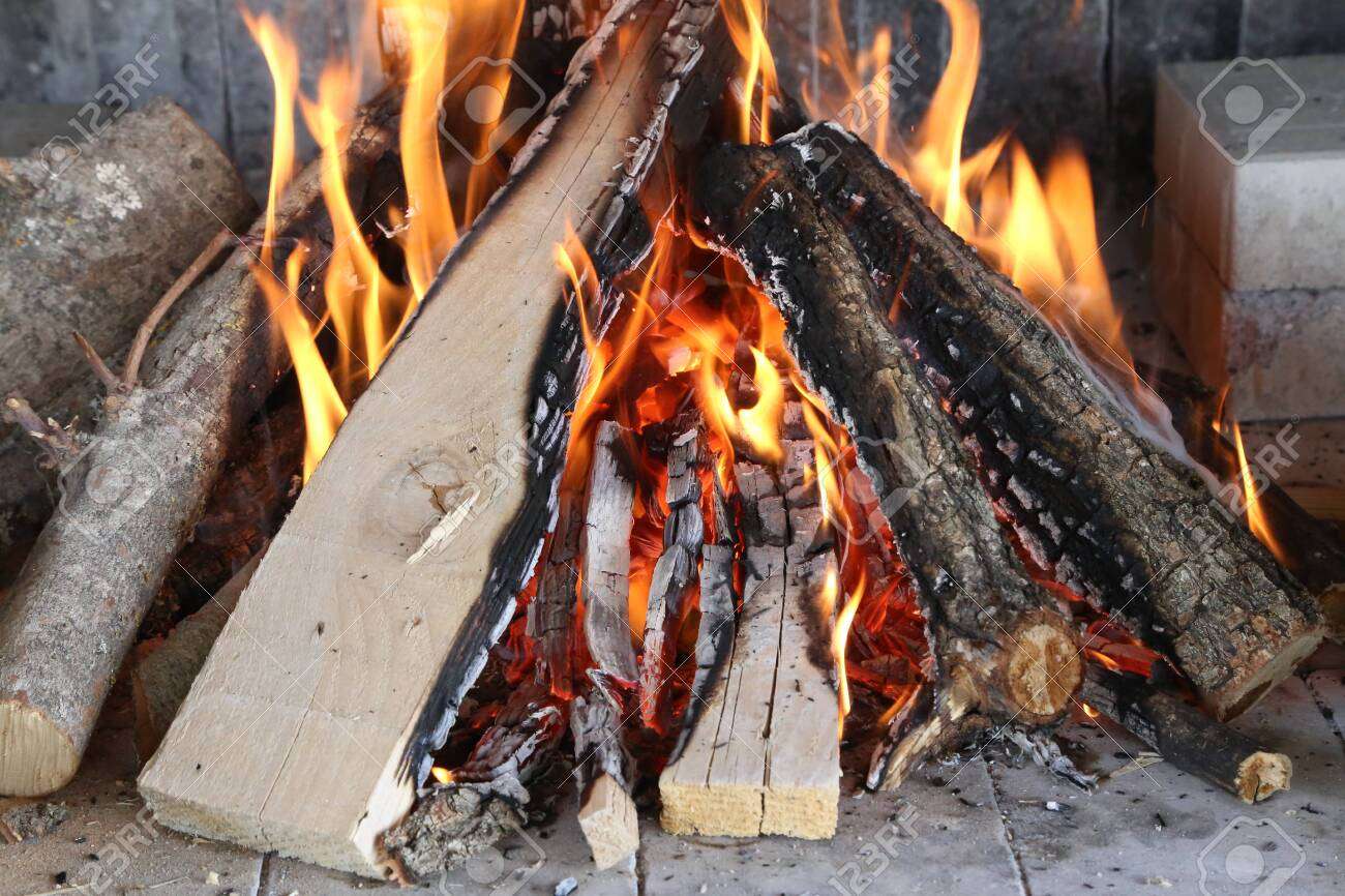 Wood in the fire puzzle online from photo