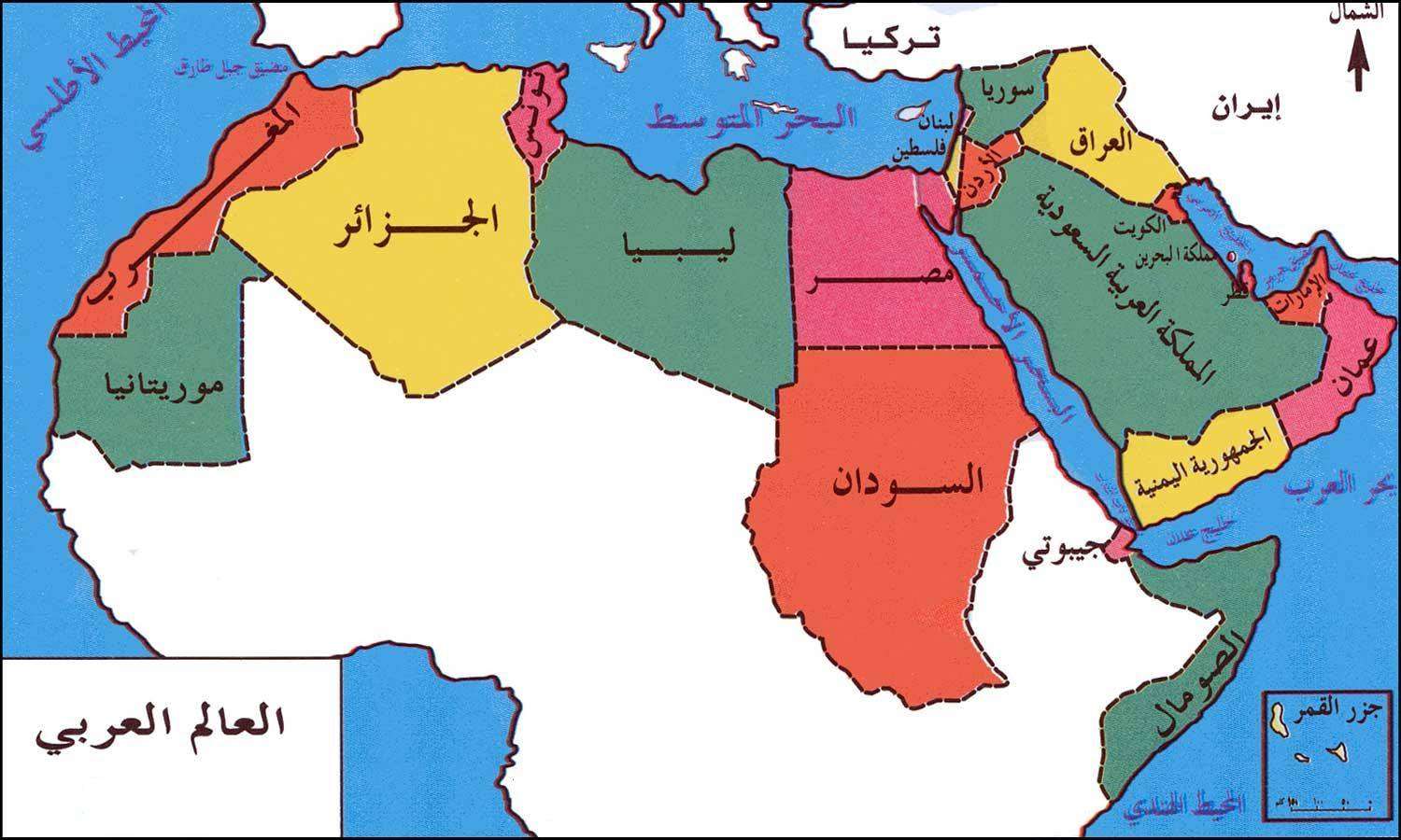 Χάρτης του αραβικού κόσμου παζλ online από φωτογραφία