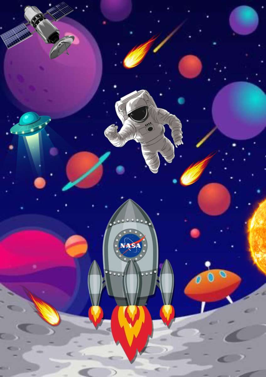 Space theme puzzle online from photo