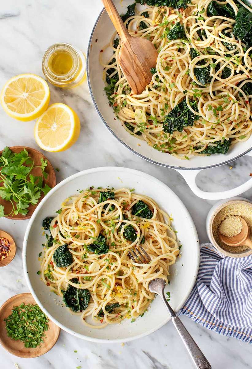 Spaghetti aglio och olio pussel online från foto