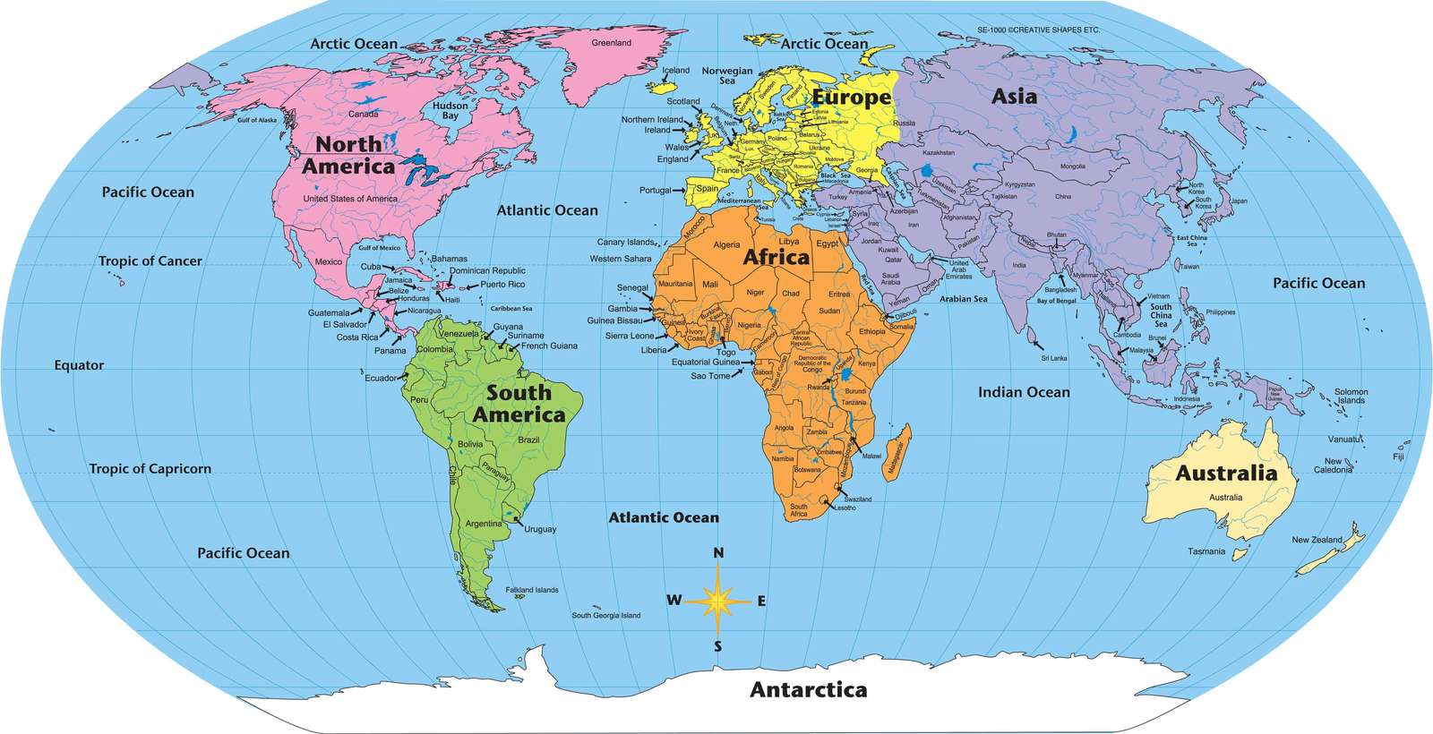 Карта світу онлайн пазл