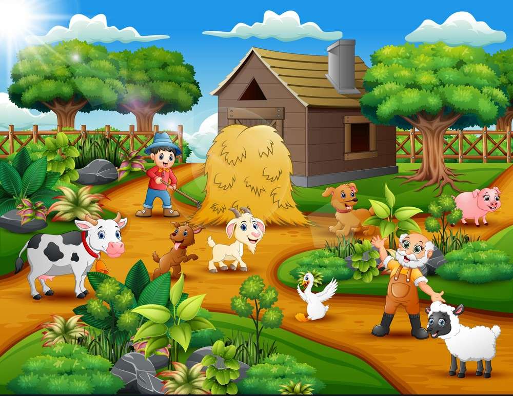 animals farm puzzle online from photo
